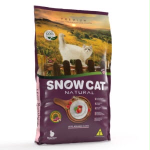 Embalagem de Snow Cat Natural Leite, Morango e Aveia
