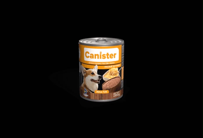 Embalagem de Canister Cães Fricassê de Frango